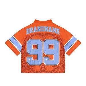 Jersey Deportivo de Malla Retro de Primera Calidad, Estilo Urbano, Corte Cuadrado, Jersey Corto de Fútbol Americano, Personalización de Marca - Product Image 4