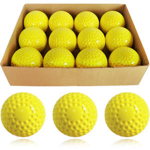 8 Inch <b>Yellow</b> Dimple Balls Softball Pitching Machine Balls <b>Yellow</b> Dimpled Baseballs - Product Image 6
