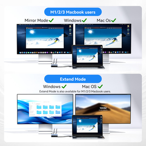 Adaptador USB a HDMI ACASIS 4K 60Hz, 2 puertos HDMI y 3 puertos de la USB-A, carga PD de 100W, <span class=keywords><strong>DisplayLink</strong></span> para Mac - Product Image 4