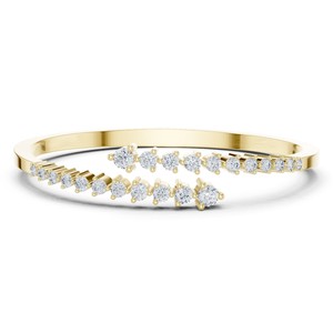 Bracelet jonc bypass en moissanite taille brillant ronde 1,96 TCW, en argent sterling 925, bijoux fins de luxe pour mariage, vente en gros - Product Image 2