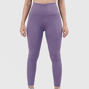 Leggings de yoga à taille élastique pour femmes de haute qualité, coupe ajustée, fabriqués sur mesure en élasthanne/polyester, OEM - Product Image 2
