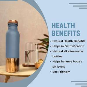 Eye-Catching Grey <b>Copper</b> <b>Water</b> <b>Bottle</b> Standard Design for Drinking for Multi-Purpose Gifting Plastic Drinkware - Product Image 2