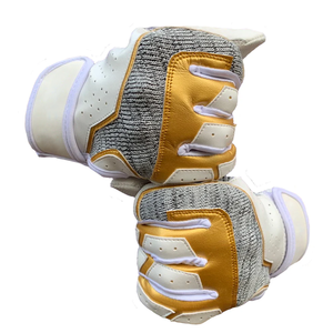 Professional Adult Sizes Baseball Batting Gloves <b>Hook</b> Loop Closure Customized Logo Genuine Leather Gloves - Product Image 2