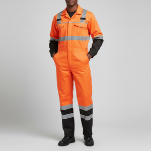 ชุดหมีทำงานกันน้ำสำหรับทุกเพศทุกวัย ผลิตจากโรงงานโดยตรง พร้อมแถบสะท้อนแสงเพื่อความปลอดภัยในการทำงานก่อสร้าง - Product Image 5