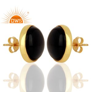 Venta caliente plata esterlina 18K chapado en oro azul natural corindón piedra preciosa Stud pendiente personalizado joyería fabricante - Product Image 2