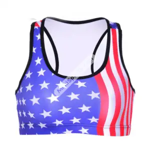 American Flag Low MOQ OEM ODM High Quality Women Gym Padded Sexy Seamless High Impact Workout High Support seamless Sports Bra