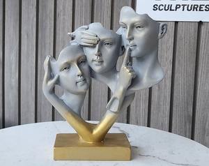 Dernière conception de sculpture de table à visage humain pour dessus de table Sculpture abstraite moderne pour la décoration de la maison Sculpture décorative en métal - Product Image 6