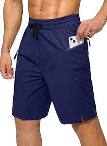 Short de plage en polyester pour homme, taille moyenne, décontracté, écologique, à séchage rapide, anti-rides, avec poches, tissu en maille brodé - Product Image 4