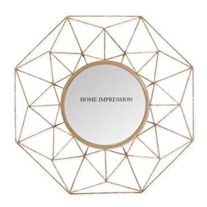 New Collection Metal Iron Gold Color <b>Decoration</b> Wall Hanging Mirror Superior Quality Large Size Living Room Wall Mounted Mirror - Product Image 1