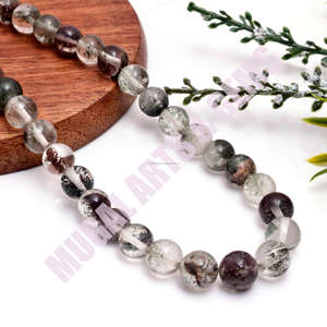 Quartz Lodolite naturel de haute qualité forme ronde lisse 8 pouces 6x8.5mm brin de pierres précieuses pour la fabrication de bijoux Bracelet - Product Image 2