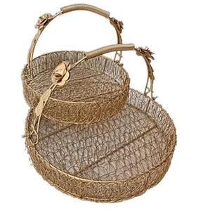 Panier à fruits décoratif haut de gamme, finition or rose, panier à fruits artisanal, tendance, utilisation en restauration - Product Image 4