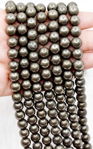 Cuentas de pirita redondas de 8 mm, las más vendidas a nivel mundial, cristales curativos naturales para la fabricación de joyas. - Product Image 2