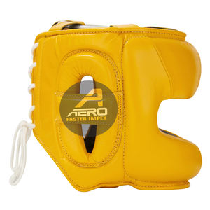 Protège-tête de boxe professionnelle avec logo personnalisé Entraînement lourd Cuir synthétique véritable Muay Thai Kickboxing Arts martiaux PU - Product Image 6