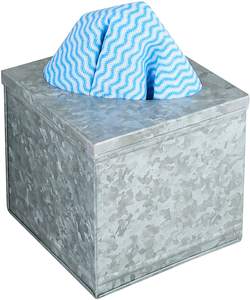 Boîte à mouchoirs carrée en métal galvanisé en gros, imperméable, style américain, 5x5 pouces, durable pour la maison et le commerce - Product Image 1