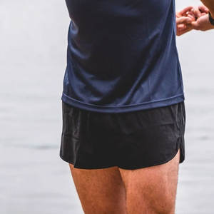 Pantalones cortos de gimnasio de cintura alta para hombre superventas patrón sólido estilo de calle logotipo personalizado cintura elástica transpirable calidad no tejida - Product Image 4