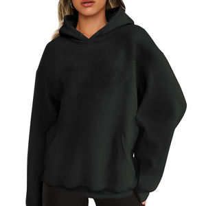 Patrón personalizado de las mujeres streetwear Oversize pulóver con capucha de invierno Casual mangas raglán sudadera bordado tejido con capucha - Product Image 2