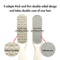 Râpe à pieds double face en acier inoxydable à long manche, lime à callosités fine, outil de nettoyage des ongles et des pieds, lime à pieds tendance