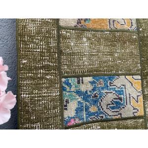 Vintage Turkish <b>Runner</b> Rug 1.8x5.3 ft, <b>Red</b> Black Ombr Wool Rug - Product Image 4