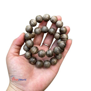 Superior 15 <b>Bead</b> 14mm Luxurious <b>Wood</b> Jewelry <b>Bracelet</b> Best High Quality Underwater Pure Vietnam Bakhoor Agarwood Oud Sweet Smell - Product Image 4