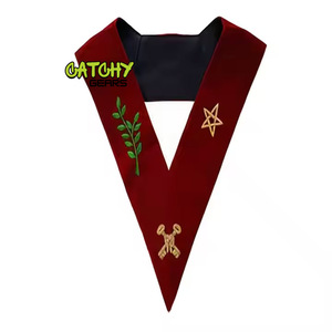 Estola de coro unicolor en forma de V unisex al por mayor con bordado cruzado - Product Image 1