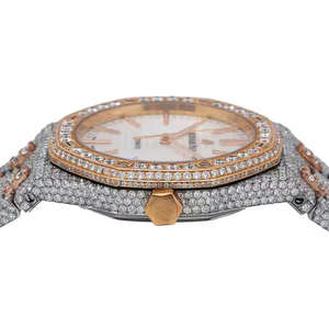 Reloj de Pulsera Unisex Estilo Hip Hop con Diamantes Tallados Miyota, Correa de Acero Inoxidable de Lujo, Esfera Analógica de Cuarzo Deportiva, Cristal, Encanto, Moda - Product Image 3