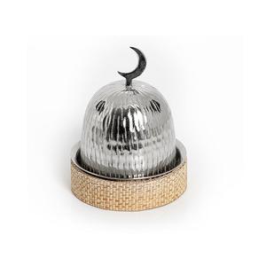 Cuenco para servir nueces de aluminio y madera con servidor de fechas de chocolates de calidad superior para uso doméstico y hotelero - Product Image 1