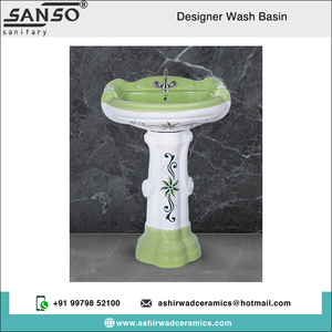 Nouveau Dernier Stock Arrivée de Top Qualité Personnalisé Unique Designer Lavabo à la Main avec Piédestal pour l'Utilisation de la Salle de Bains - Product Image 2