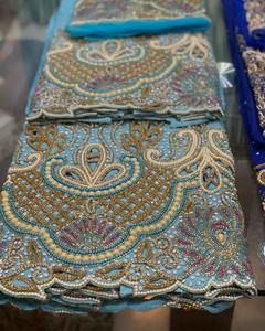 Tissu Georgette brodé de filles somaliennes à la main personnalisé à forte demande pour les vêtements de fête et le matériel de robe accessoire tricoté tissé - Product Image 1