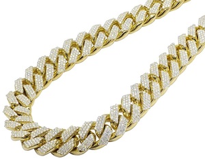 Fully Iced Out <b>Moissanite</b> Diamond <b>Chain</b> In S925 Silver Hip Hop Men's Cuban Link <b>Chain</b> In Silver Diamond Jewelry - Product Image 1