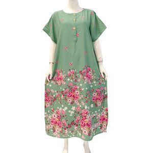 Women's Summer Floral Jumbo Sleepwear Set Soft Breathable Thermal Short Sleeve Rayon Pajamas Elastic Waist for Daily Use - Product Image 6