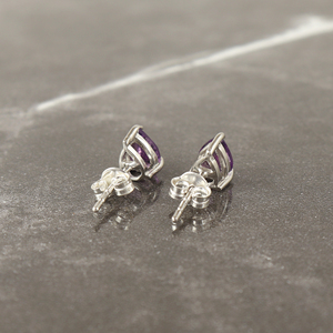 Impressionnant clous d'oreille améthyste février boucles d'oreilles en argent pierre de naissance avec pierre de paix calme pour les occasions de fête-cadeau de maman pour l'amour - Product Image 3