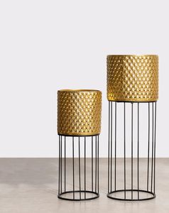 Venta caliente Soporte de hierro galvanizado Soportes de maceta de hierro forjado con maceta ovalada larga hecha a mano marrón para uso en el jardín - Product Image 4