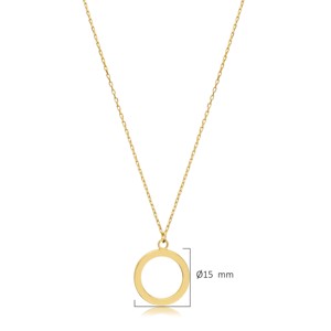 Collar con Colgante de Diseño Redondo Hueco, Hecho a Mano en Turquía, Regalo de Boda, Joyería de Plata de Ley 925 - Product Image 4