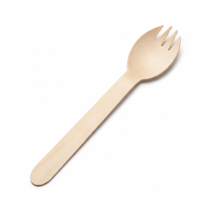 Cuillères à fourchette en bois en vrac 160 mm, bois de bouleau de qualité alimentaire, ustensiles jetables pour la restauration et les événements, cuillères à fourchette en bois naturel compostables - Product Image 1