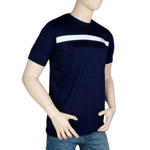 Camiseta de Cuello Redondo para Hombre - Azul Marino - Azul Marino/Azul - Product Image 1