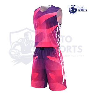 Tenue de basketball professionnelle respirante, légère, confortable, sans manches, nouveau design coloré, meilleur service - Product Image 2