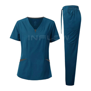 ชุดสครับทางการแพทย์แบบคลาสสิกชุดเครื่องแบบพยาบาลระบายอากาศได้ดีชุดสครับสำหรับโรงพยาบาลฤดูร้อน - Product Image 1