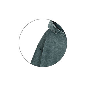 100% algodón 400 GSM peso pesado desgastado negro ácido lavado Sudadera con capucha en blanco hombres pulóver Vintage invierno sudaderas con capucha logotipo personalizado - Product Image 3