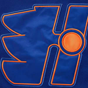 Camiseta de Hockey sobre Hielo Azul Personalizada con Rayas Naranjas, Nombre y Número 69 Bordados, para Entrenamiento Deportivo Masculino - Product Image 6