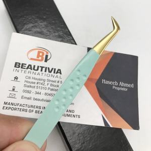 Pinzas de extensión de pestañas de acero inoxidable sostenibles profesionales al por mayor punta puntiaguda de etiqueta privada para volumen de arranque - Product Image 1