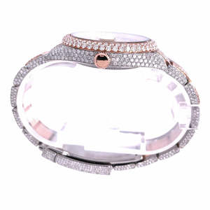 High Quality Luxury Business Antique Stainless Steel Quartz Fashion Iceout <b>Watch</b> with Moissanite VVS Diamonds and Glass Dial - Product Image 4