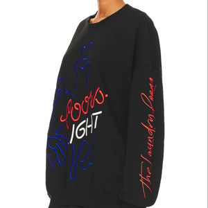 2025 Unisex de gran tamaño de algodón mezclado sudaderas con capucha de lana cuello redondo 100% algodón Vintage transpirable Puff impreso para otoño - Product Image 3