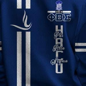 Phi Beta Sigma bleu blanc 1914 acrylique pull en tricot Chenille lettres grecques Sigma Beta grec fraternité pull porter - Product Image 5