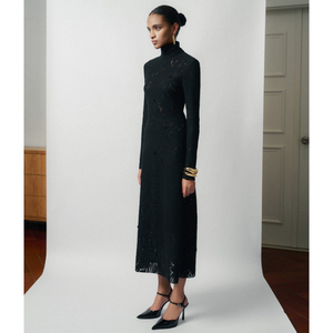 Robe longue pour femme de qualité supérieure STELLA EMB LACE MIDI DRESS Cousue à la main sur toute la surface Vêtements décontractés pour femmes Fabricant vietnamien - Product Image 2