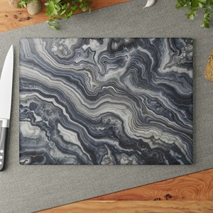 Tabla de Cortar Azul de Estilo Lujoso, Elegante Tabla de Cocina para Preparar Alimentos, Servir Pizza, Pasteles, Aperitivos y Exhibición en Mesa o para Regalo - Product Image 1