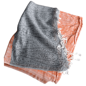 Grey Peach Dual-Tone Paisley <b>Pashmina</b> Shawl Summer Cashmere Modal Rayon Polyester Jersey Lace Digital Leopard Letter Solid - Product Image 2