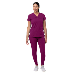 Conjuntos de Uniformes Médicos Industriales al por Mayor 2026: Trajes de Enfermería Modernos con Cuello en V Negros para Hospital - Product Image 5