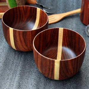 Bol de service en bois 100% naturel, style classique, écologique et durable pour la restauration, taille personnalisable, emballage en gros HHO - Product Image 2