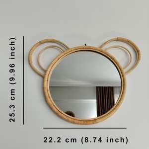 MSR Overseas hecho a mano gato ratán espejo colgante de pared decorativo Boho acento para Interior del hogar - Product Image 3