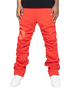 2023 hommes Logo personnalisé Street Wear lavé Flare couleur jaune pantalons de survêtement Logo personnalisé hommes pantalons de pile - Product Image 6